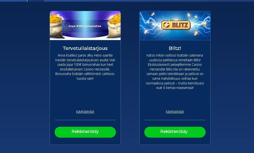 casino heroes bonukset ja tarjoukset