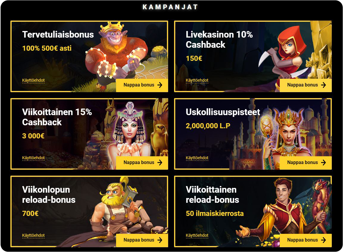 zetcasino kaikki bonukset