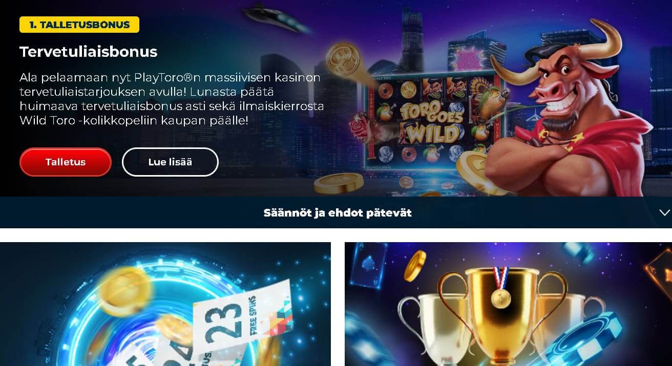 playtoro casino bonukset ja tarjoukset