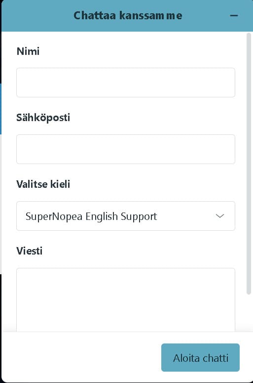 supernopea kasino tuki