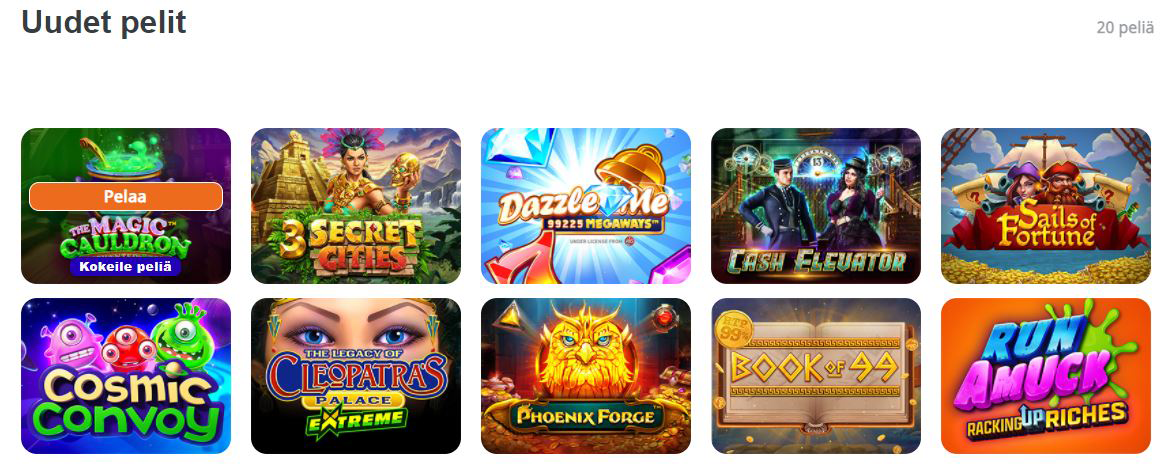 high5casino uusia pelejä