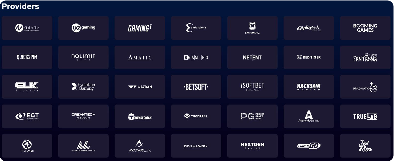 pipecasino pelin tarjoajat