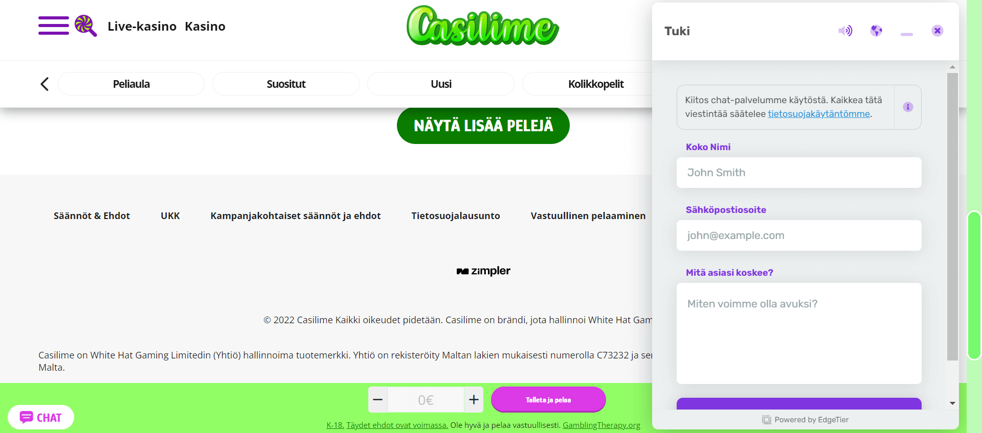 Tuki Casilime Casinolla