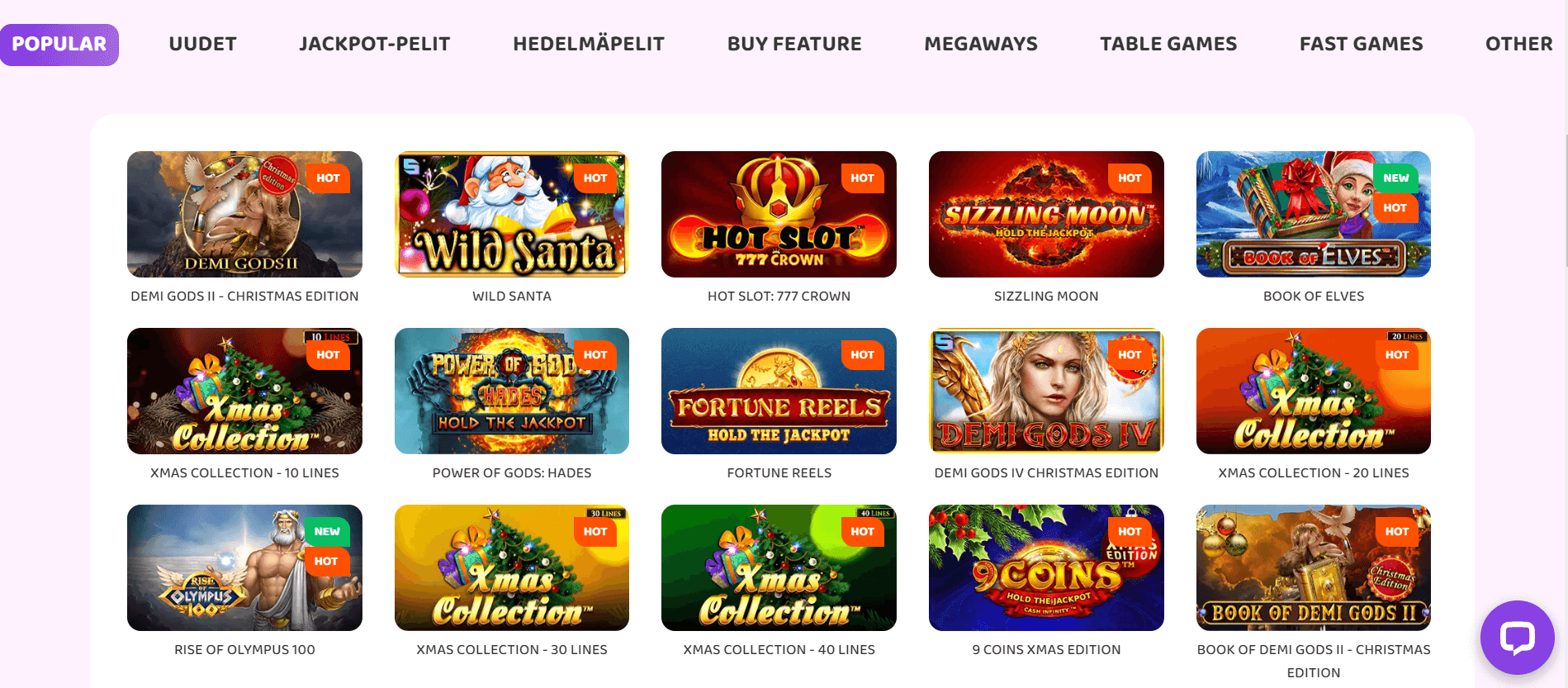 Berry Casino erilaisia pelejä