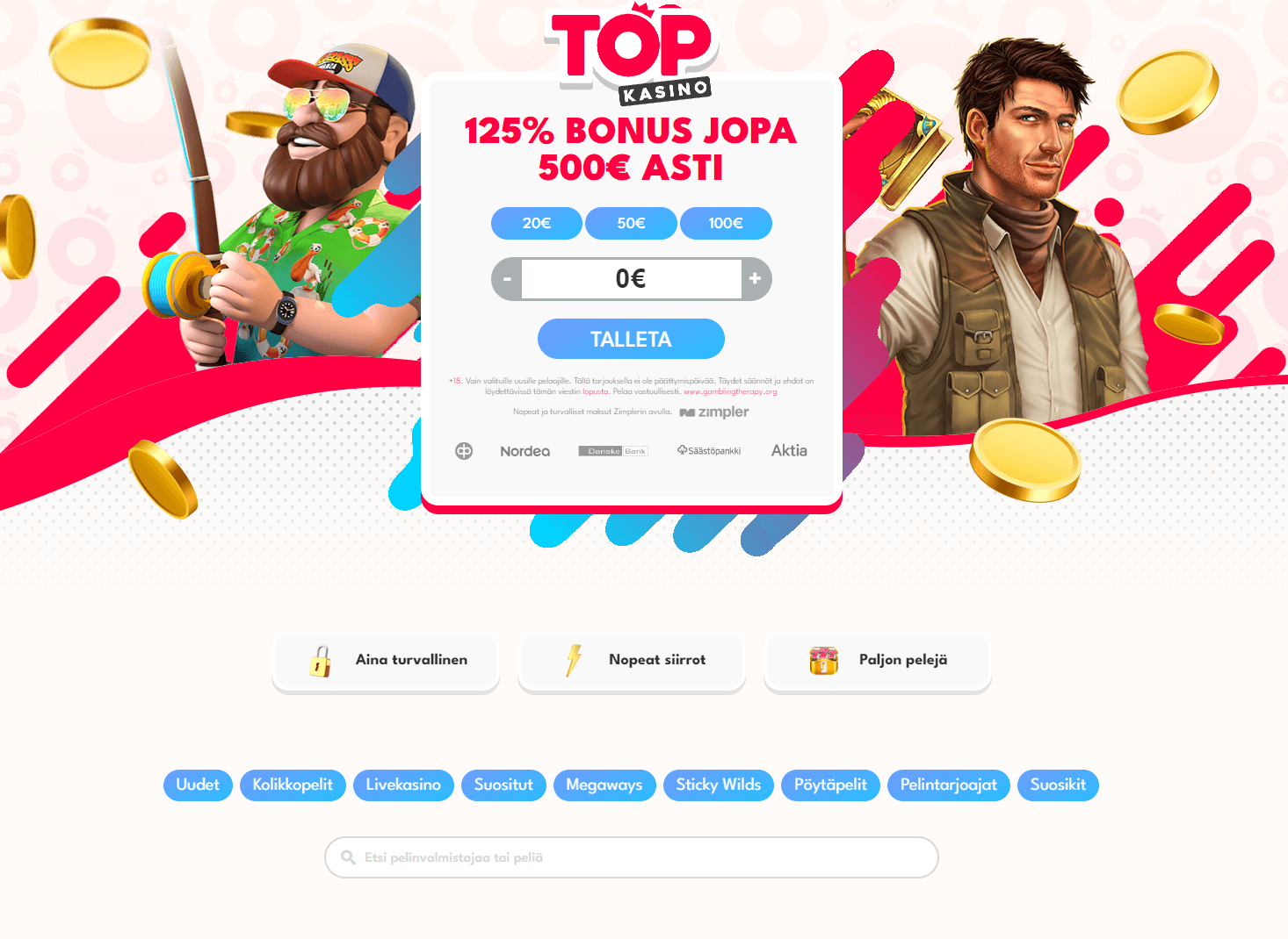 topkasino maksaa ja pelata