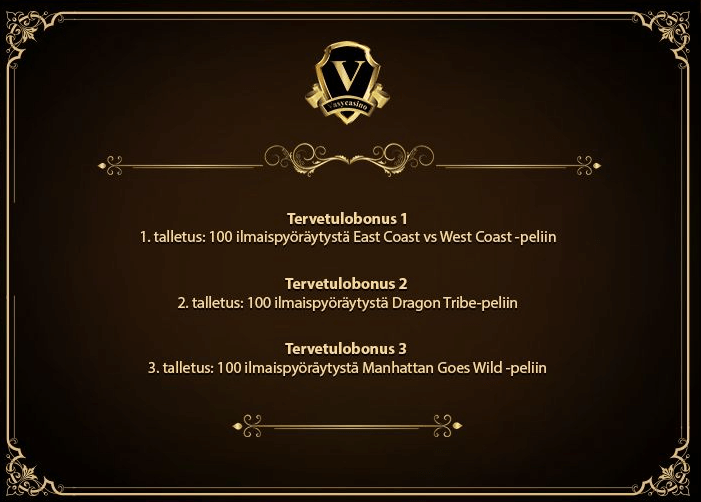 vasy casino bonukset