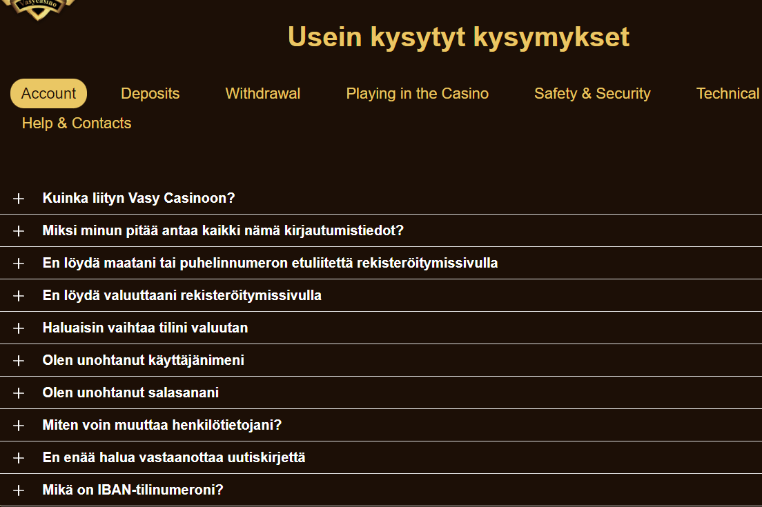 vasy casino tuki
