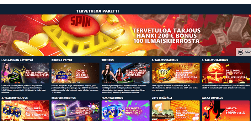 1clickwin bonukset ja tarjoukset