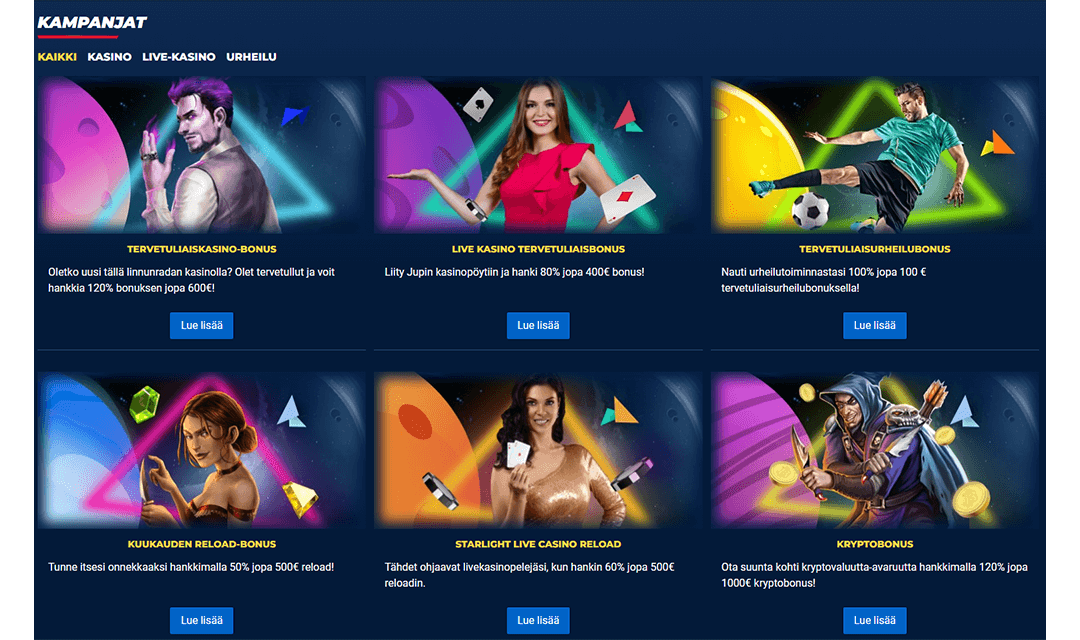jupi casino bonukset ja tarjoukset