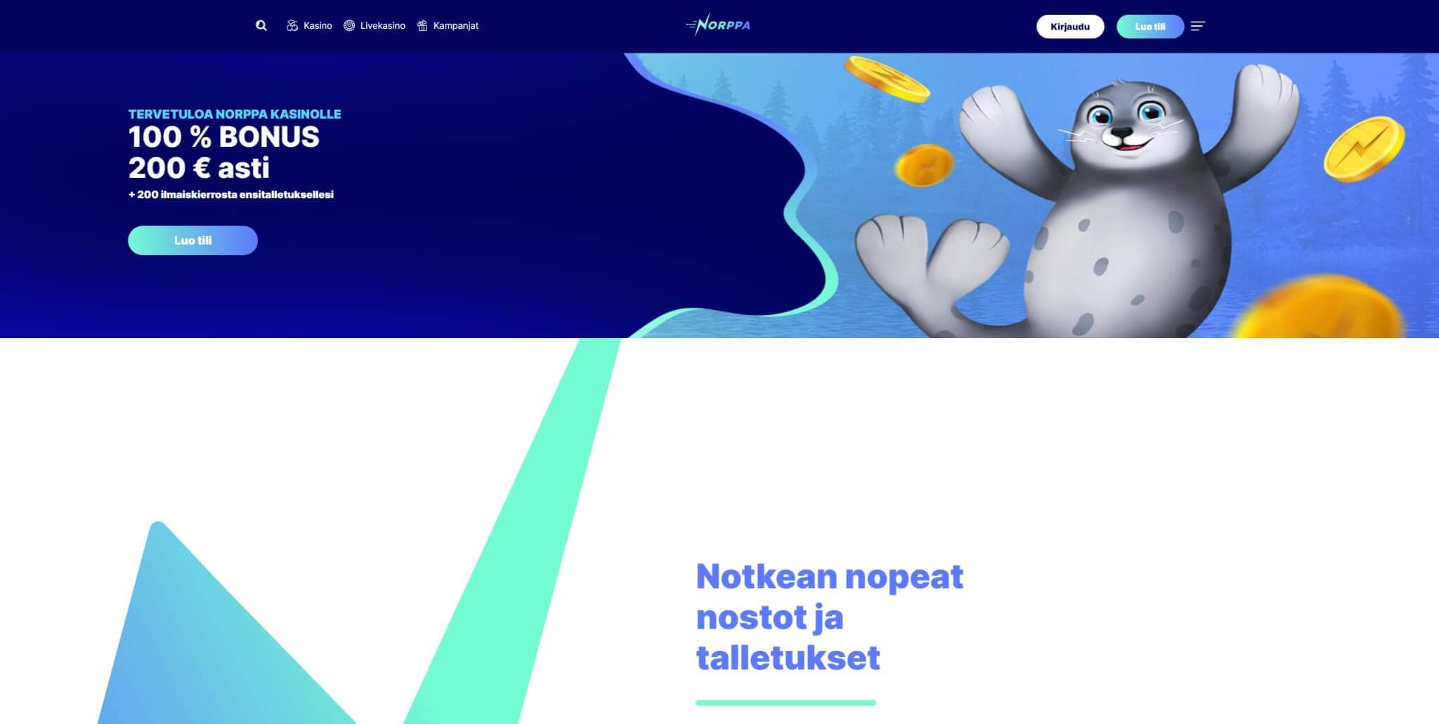 norppa casino maksaa ja pelata