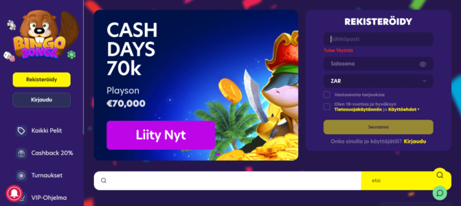 Bingobonga kasino tervetuloa