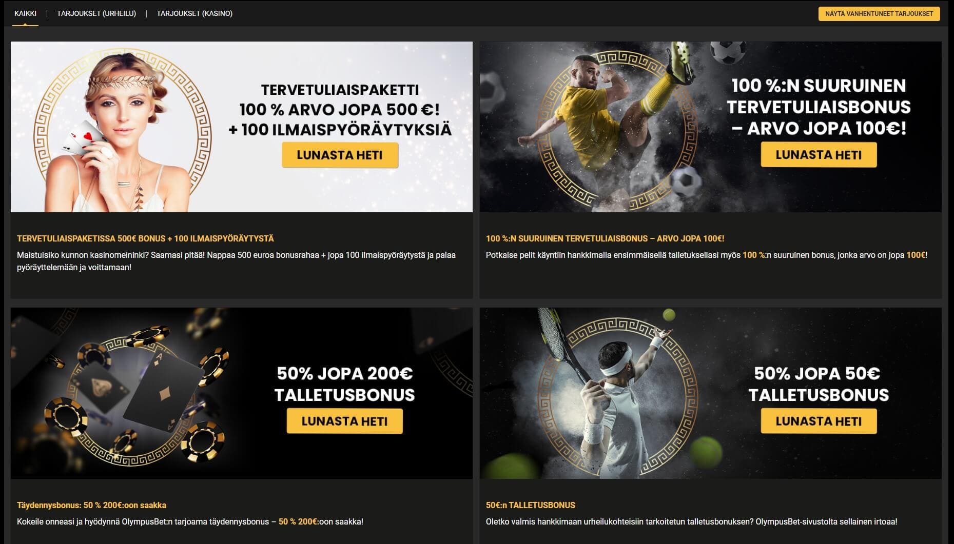 olympusbet casino bonukset ja tarjoukset