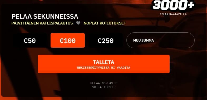 nopein kasino tallettaa ja pelata