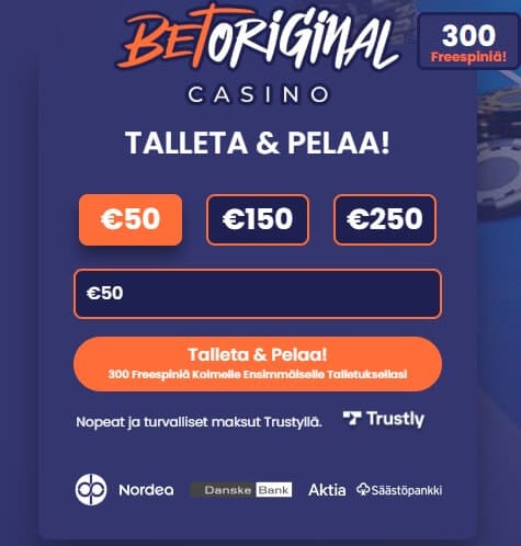 betoriginal casino tallettaa ja pelata