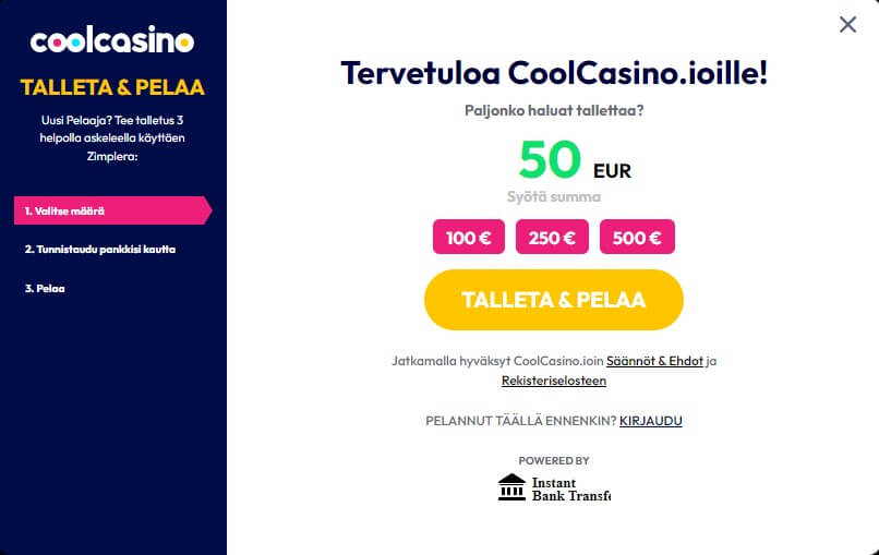 coolcasino tallettaa ja pelata