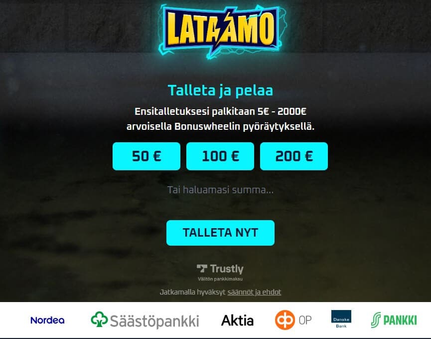 lataamo casino tallettaa ja pelata