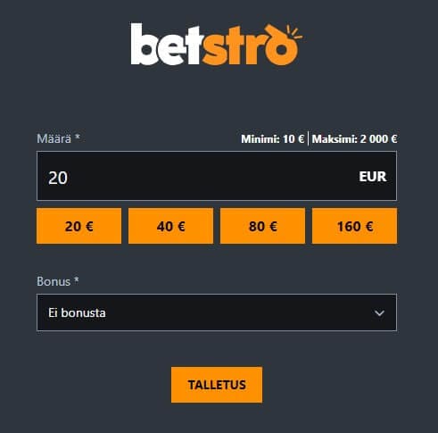 betstro kasino tallettaa ja pelata