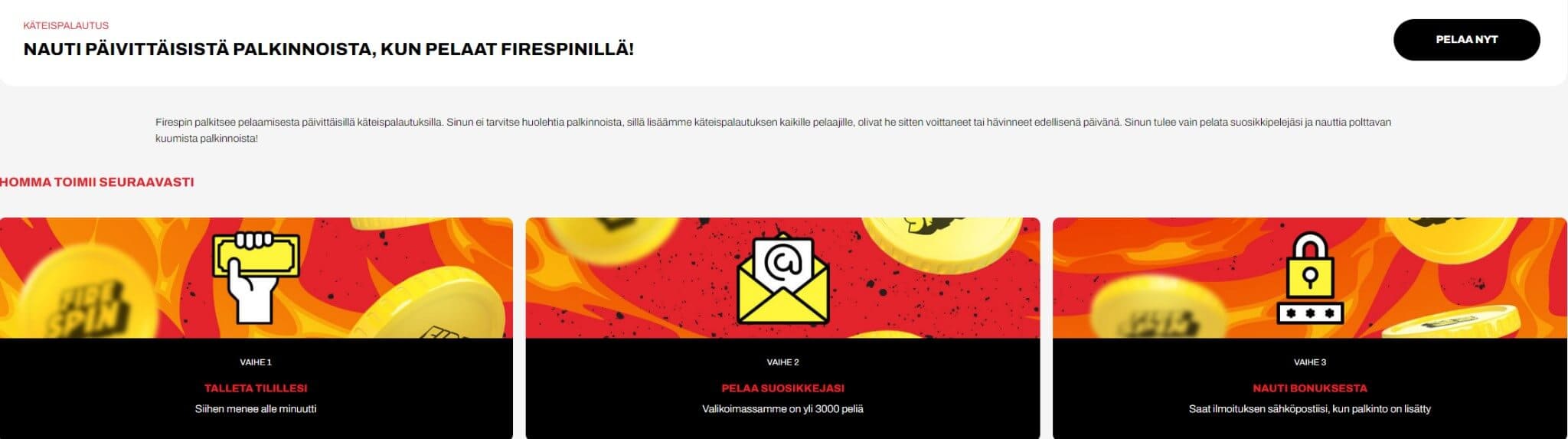 firespin kasino bonukset ja tarjoukset