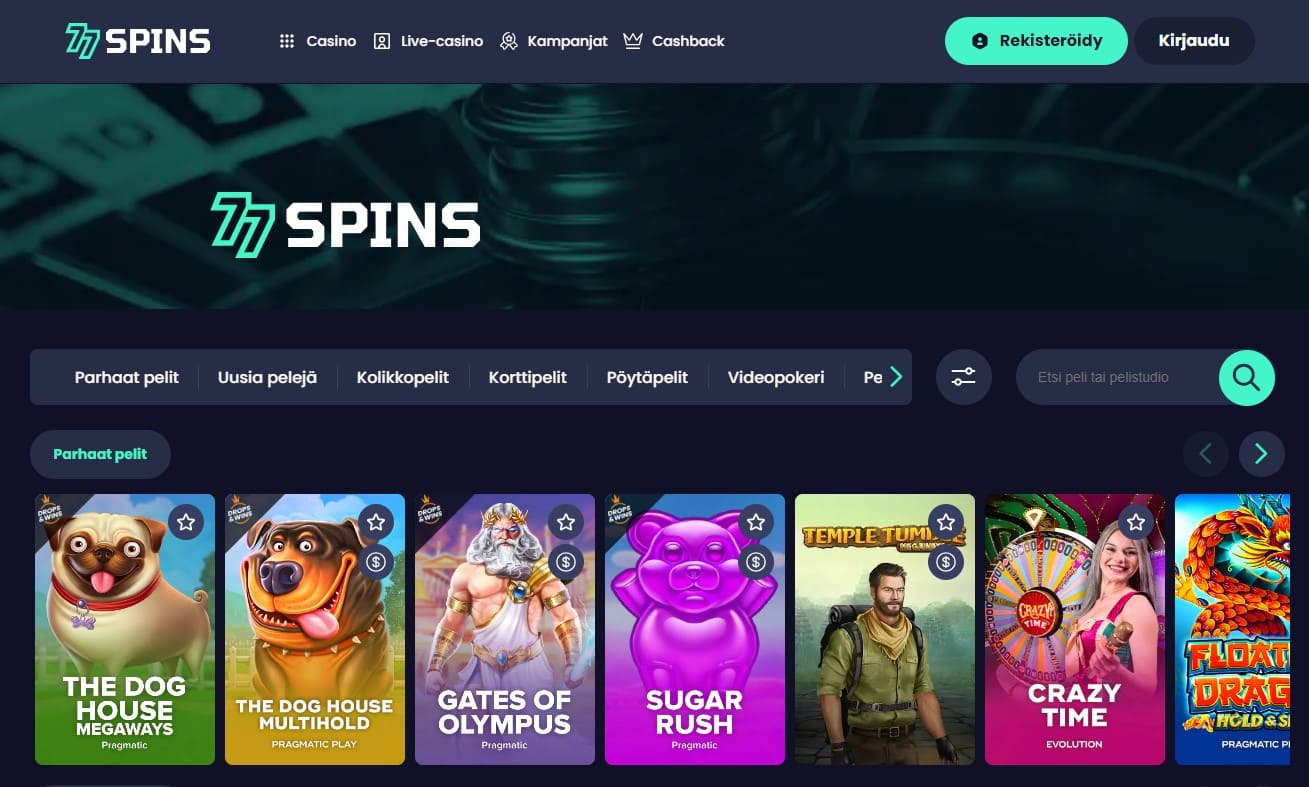 77spins casino maksaa ja pelata
