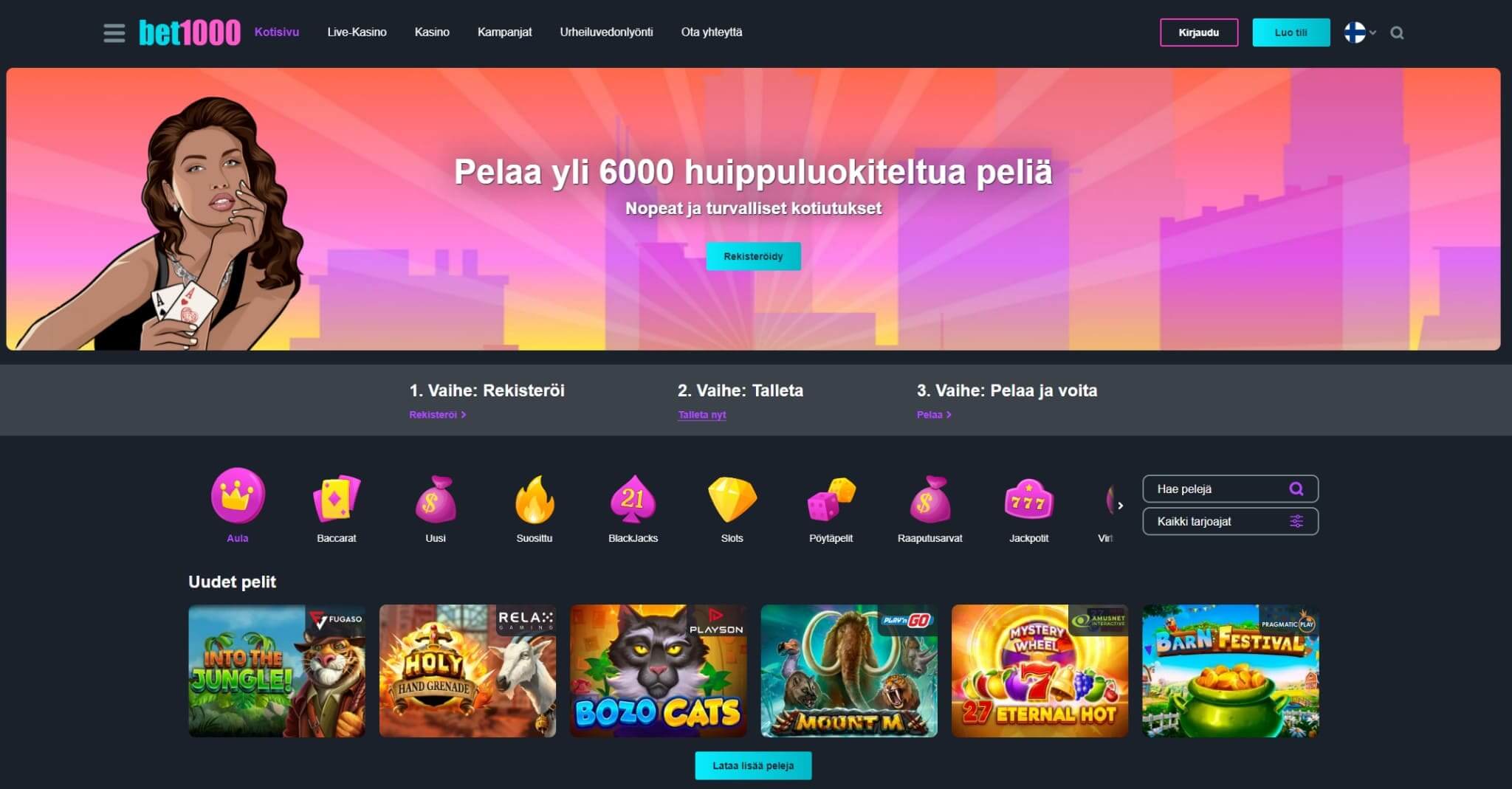 bet1000 kasino maksaa ja pelata