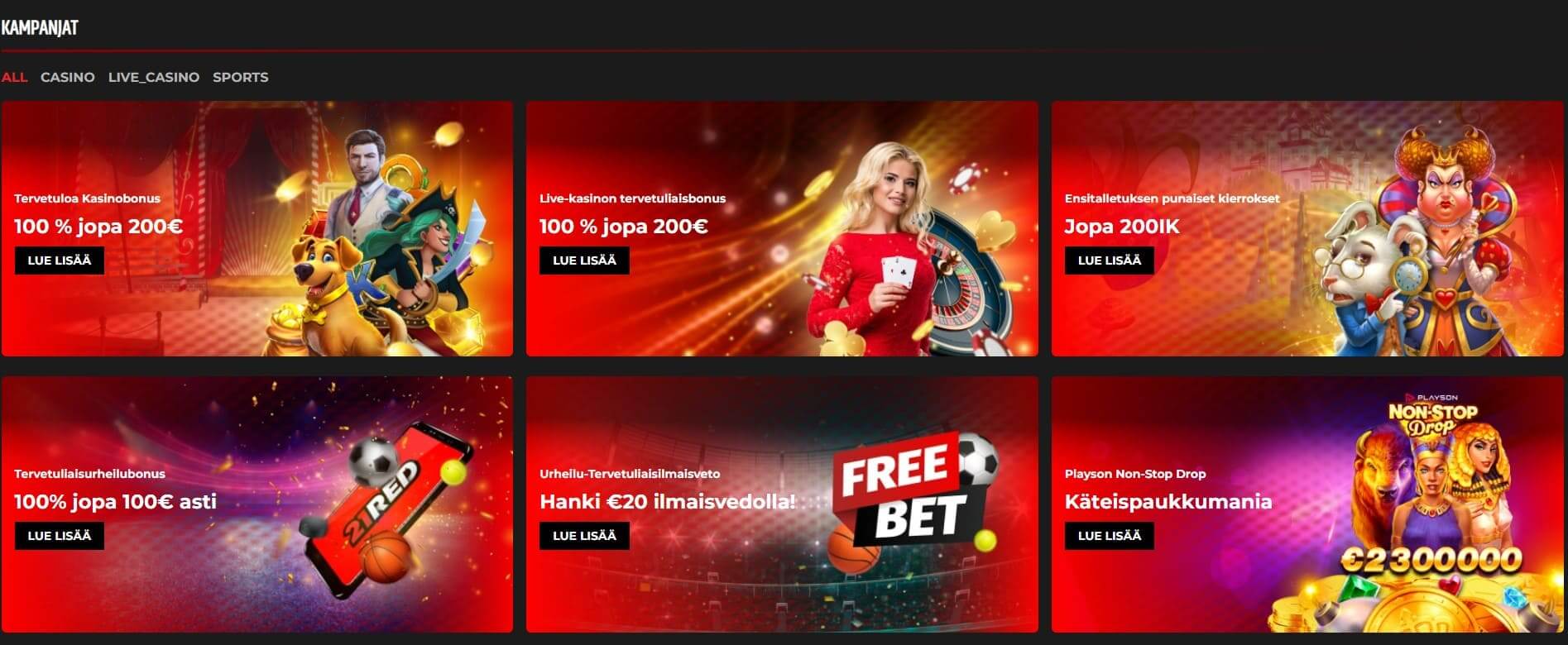 21red kasino bonukset ja tarjoukset