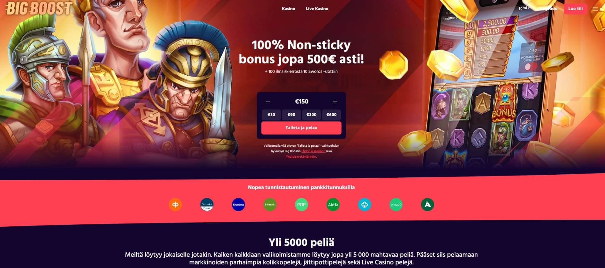 big boost kasino maksaa ja pelata