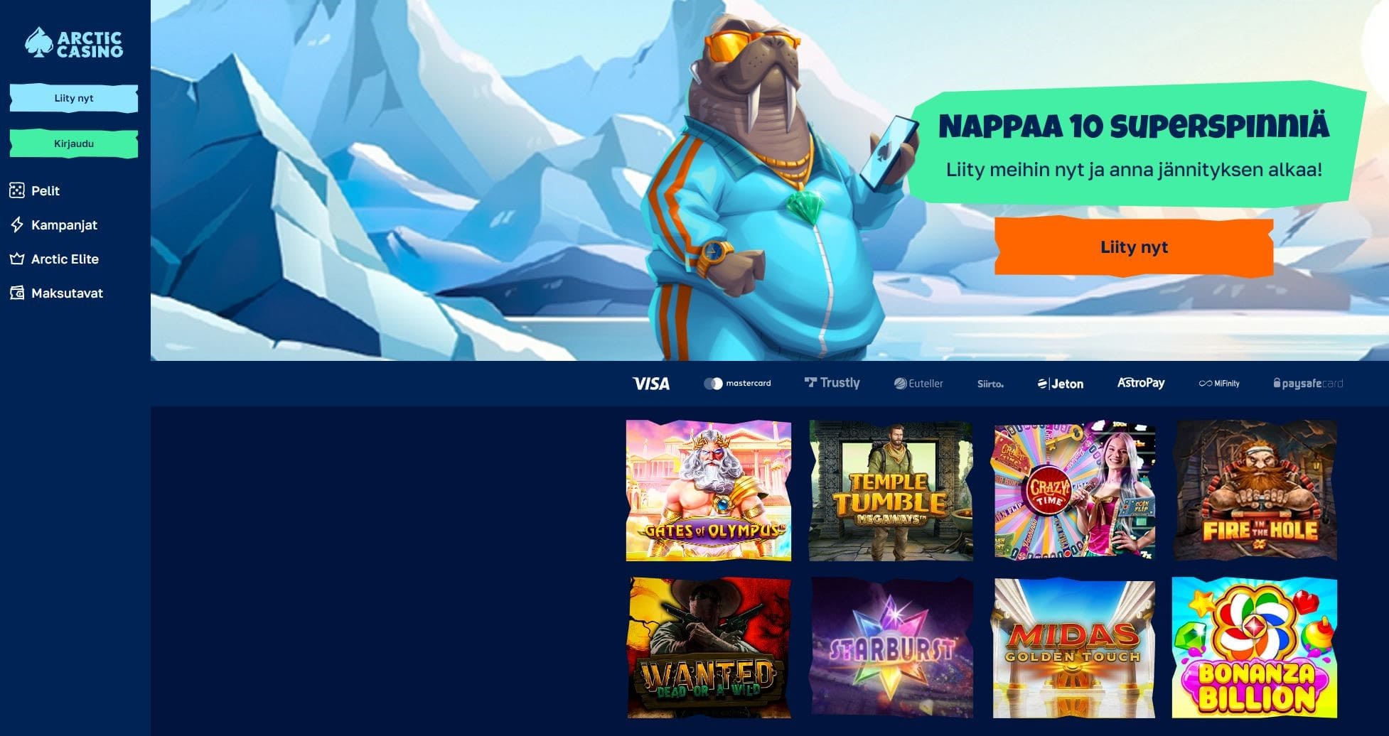 arctic casino maksaa ja pelata