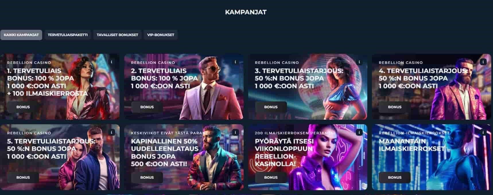 rebellion casino bonukset ja tarjoukset