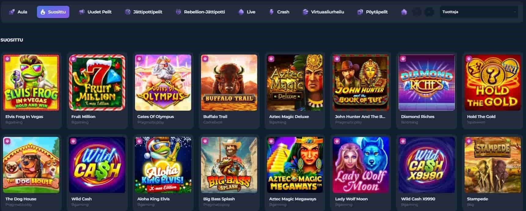 rebellion casino kolikkopelit