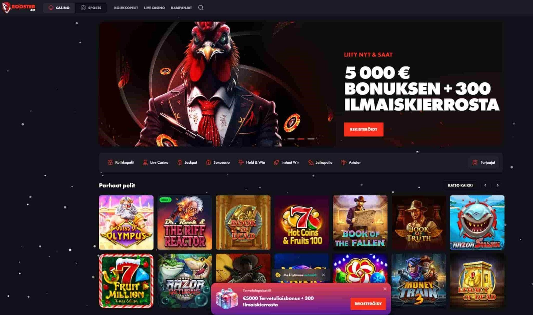 rooster bet casino maksaa ja pelata