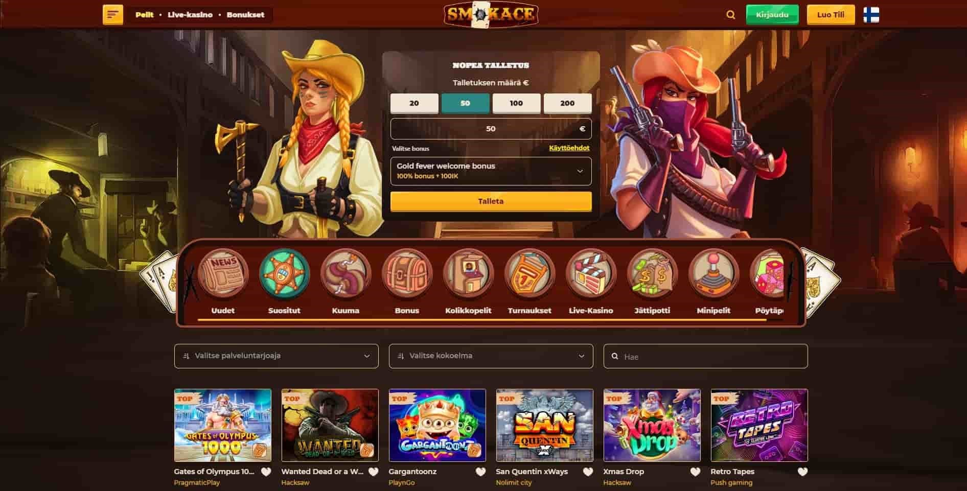 smokace casino maksaa ja pelata 