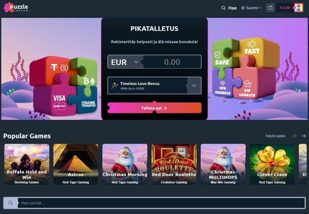 puzzle casino maksaa ja pelata