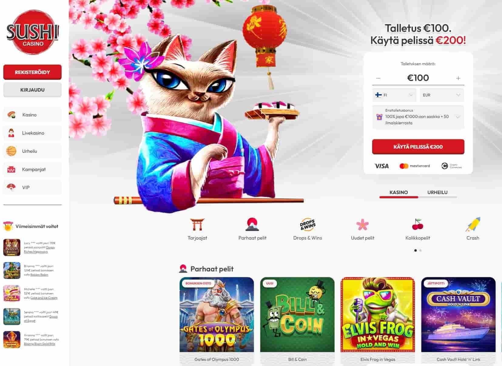 sushi casino maksaa ja pelata