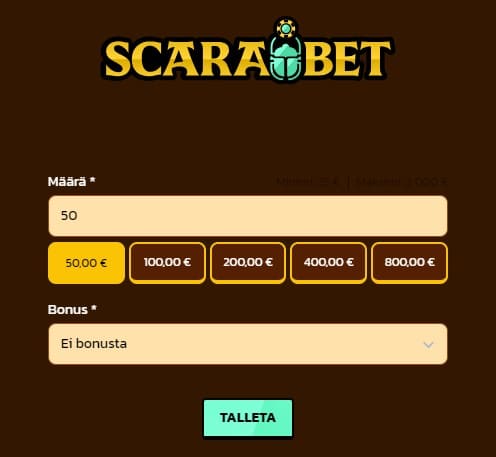 scarabet kasino tallettaa ja pelata
