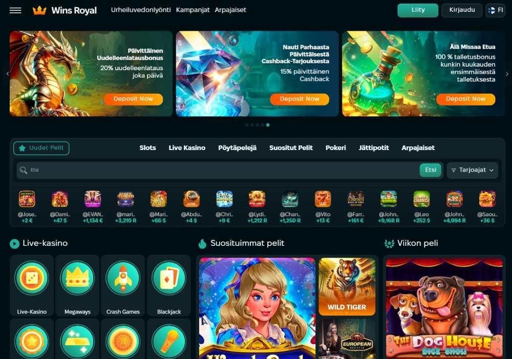 wins royal kasino maksaa ja pelata