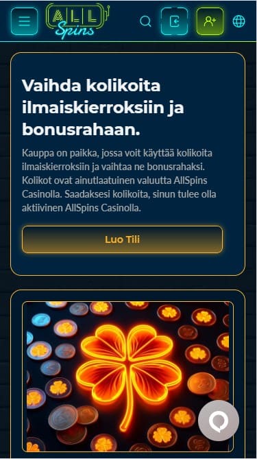 allspins kasino maksutavat