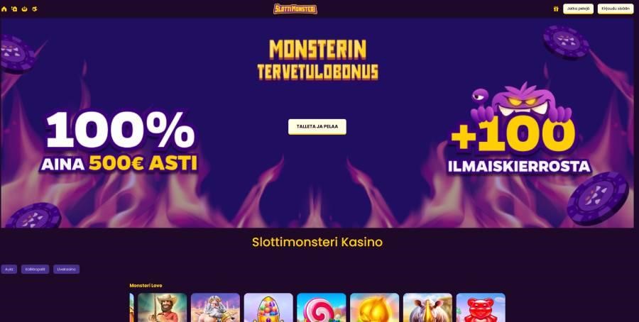SlottiMonsteri Kasino tervetulobonus