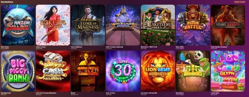 Pelivalikoima Paratiisi casinolla