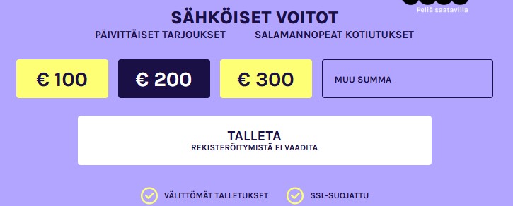 Shokki kasino Maksutapaikkuna