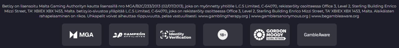 betizy kasino Vastuullinen pelaaminen