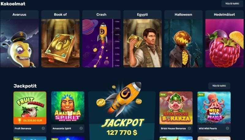 winz.io kasino kolikkopelit