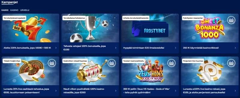 frostybet casino bonukset ja tarjoukset