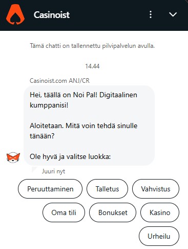 casinoist kasino Asiakaspalvelu
