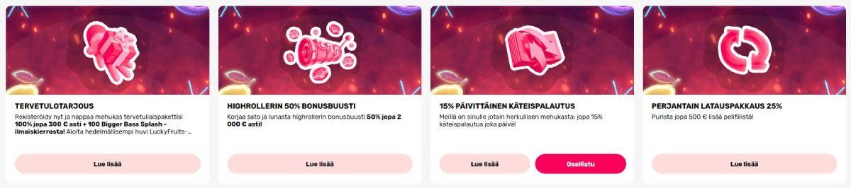 lucky fruits casino bonukset ja tarjoukset
