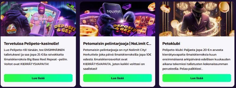 pelipeto kasino bonukset ja tarjoukset