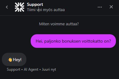 Asiakaspalvelu pelipeto kasino