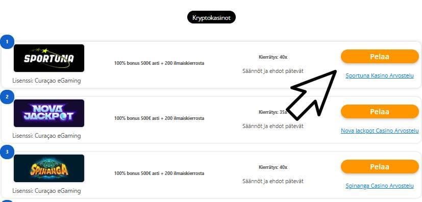 turvallinen kryptokasino