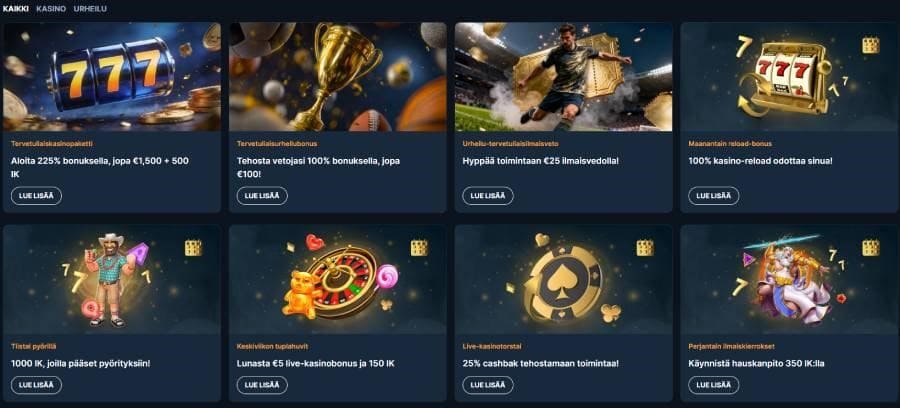 kaleo casino tervetulobonus ja kampanjat