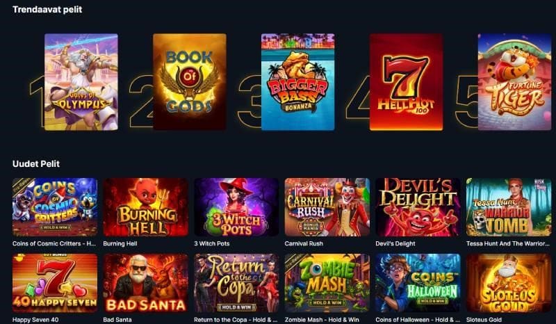 Pelivalikoima kaleo casino
