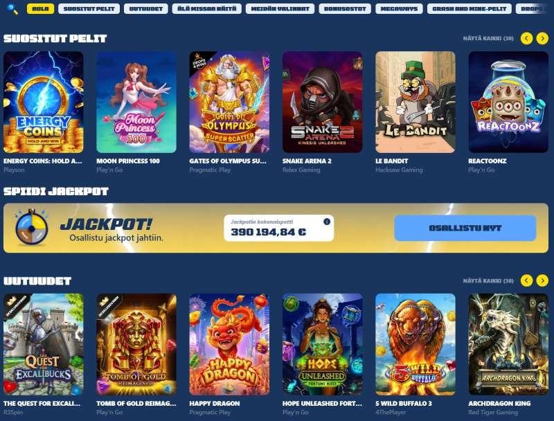 spiidi casino pelit